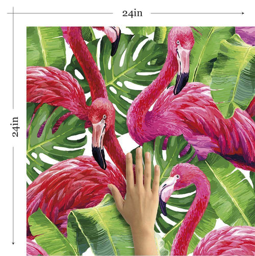 Green and Fuchsia Bird Animal Removable Wallpaper 3044| Walls By Me