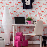 Fuchsia and Brown Bird Animal Removable Wallpaper 2116| Walls By Me