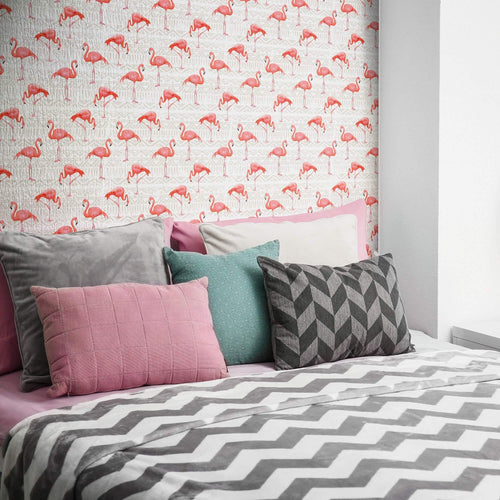 Fuchsia and Brown Bird Animal Removable Wallpaper 2116| Walls By Me
