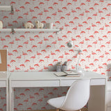 Fuchsia and Brown Bird Animal Removable Wallpaper 2116| Walls By Me