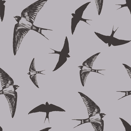 Grey and Black Bird Animal Removable Wallpaper 7648| Walls By Me