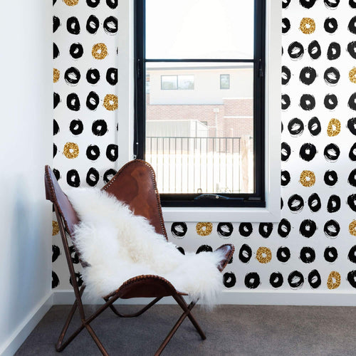 Black and Yellow Peel and Stick Removable Wallpaper