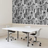 Black and White City Themed Peel and Stick Removable Wallpaper