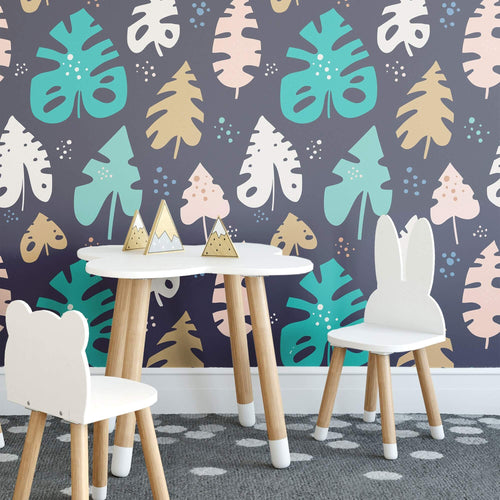 Blue Botanical Floral Peel and Stick Removable Wallpaper