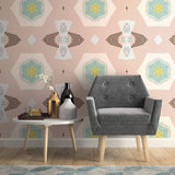Beige Geometric Tile Adhesive Peel and Stick Removable Wallpaper