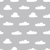 White and Silver Clouds Baby Removable Wallpaper 0914| Walls By Me