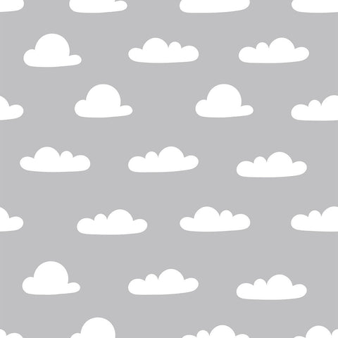White and Silver Clouds Baby Removable Wallpaper 0914| Walls By Me
