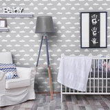 White and Silver Clouds Baby Removable Wallpaper 0914| Walls By Me