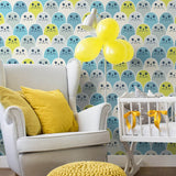 Teal Animals Baby Removable Wallpaper 6486| Walls By Me