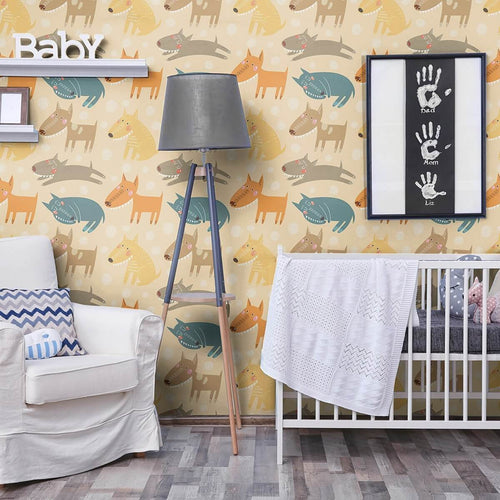 Brown and Tan Animals Baby Removable Wallpaper 4100| Walls By Me