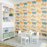 Brown and Tan Animals Baby Removable Wallpaper 4100| Walls By Me
