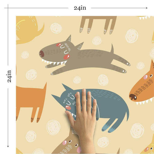 Brown and Tan Animals Baby Removable Wallpaper 4100| Walls By Me