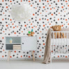 Orange and Black Circles Baby Removable Wallpaper 6268| Walls By Me