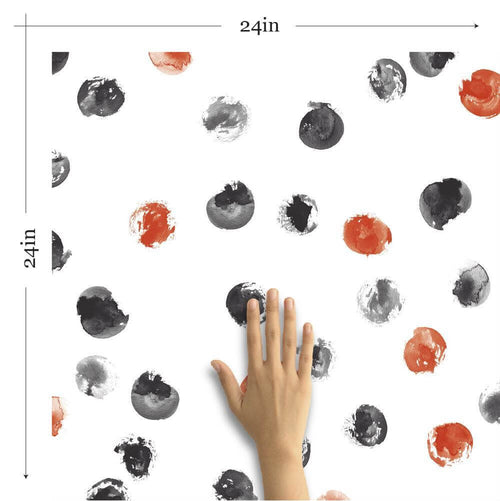 Orange and Black Circles Baby Removable Wallpaper 6268| Walls By Me