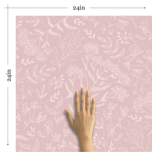 Pink Floral Baby Removable Wallpaper 2964| Walls By Me