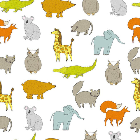 White and Tan Animals Baby Removable Wallpaper 9402| Walls By Me