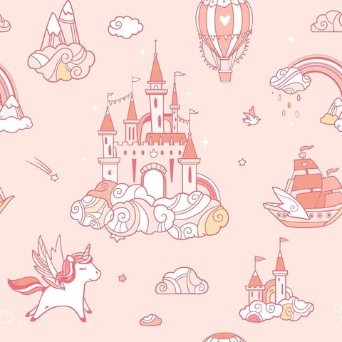 Pink Fantasy Baby Peel and Stick Removable Wallpaper