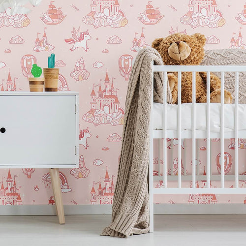 Pink Fantasy Baby Peel and Stick Removable Wallpaper