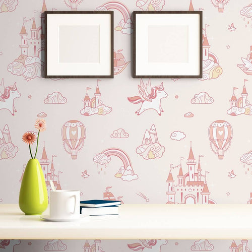 Pink Fantasy Baby Peel and Stick Removable Wallpaper