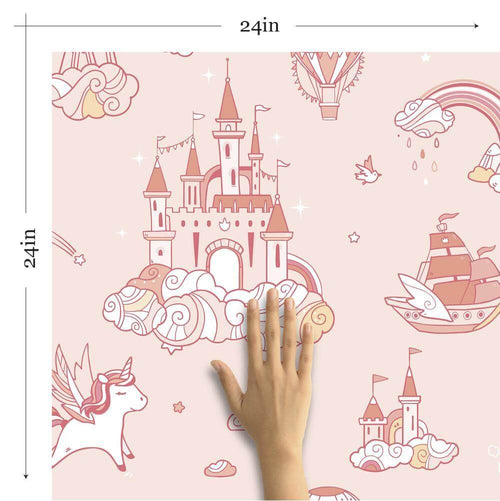 Pink Fantasy Baby Peel and Stick Removable Wallpaper