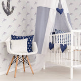 Silver and Gray Animals Baby Removable Wallpaper 1552| Walls By Me