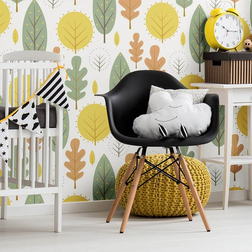 White and Green Forest Baby Removable Wallpaper 8496| Walls By Me