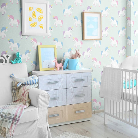 Neon Blue and Purple Fantasy Baby Removable Wallpaper 1454| Walls By Me