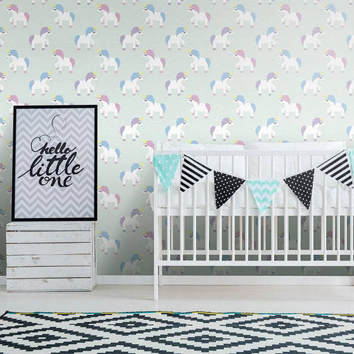 Neon Blue and Purple Fantasy Baby Removable Wallpaper 1454| Walls By Me