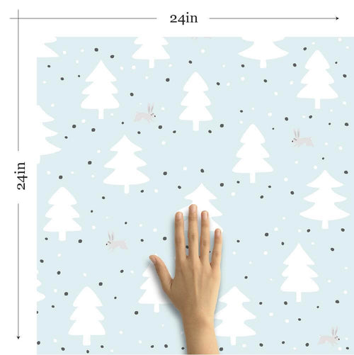 White and Charcoal Forest Baby Removable Wallpaper 7776| Walls By Me