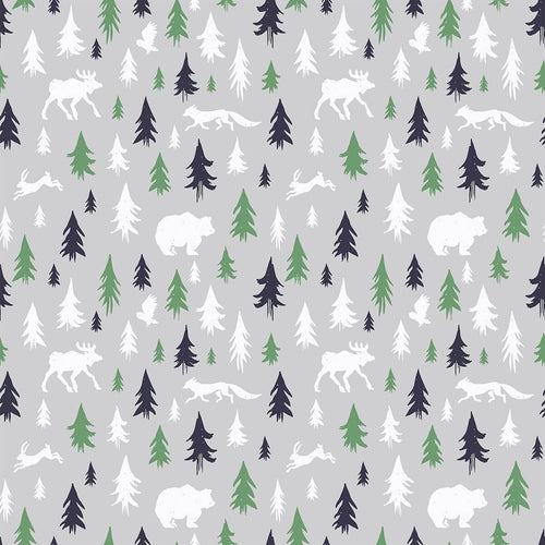 Green and Grey Forest Baby Peel and Stick Removable Wallpaper