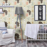 Pink and Green Animals Baby Removable Wallpaper 2061| Walls By Me