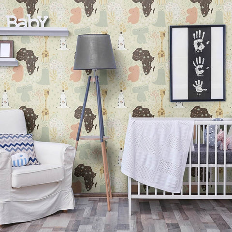 Pink and Green Animals Baby Removable Wallpaper 2061| Walls By Me