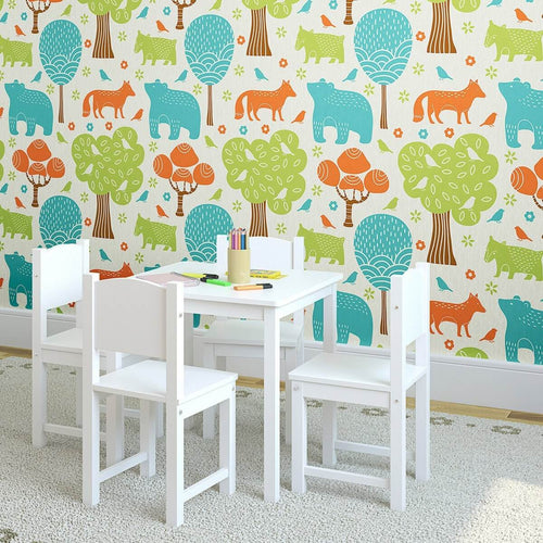 Brown and Green Animals Baby Removable Wallpaper 1283| Walls By Me