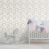 Pink and Green Geometric Baby Removable Wallpaper 9455| Walls By Me