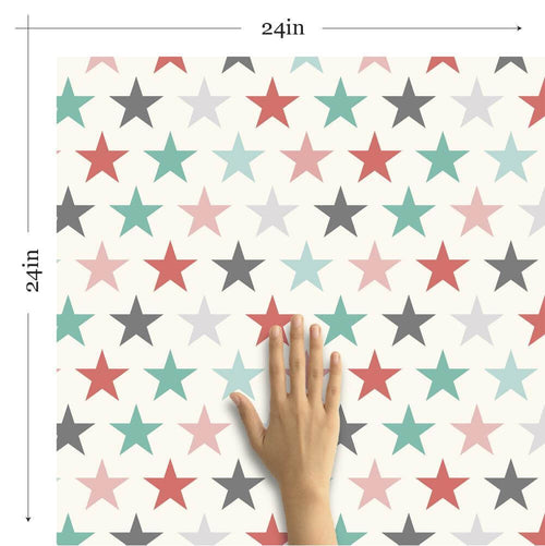 Pink and Green Geometric Baby Removable Wallpaper 9455| Walls By Me