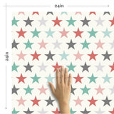 Pink and Green Geometric Baby Removable Wallpaper 9455| Walls By Me