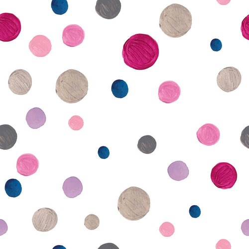 White and Violet Dots Baby Peel and Stick Removable Wallpaper
