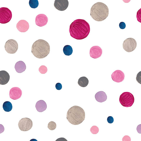 White and Violet Dots Baby Peel and Stick Removable Wallpaper