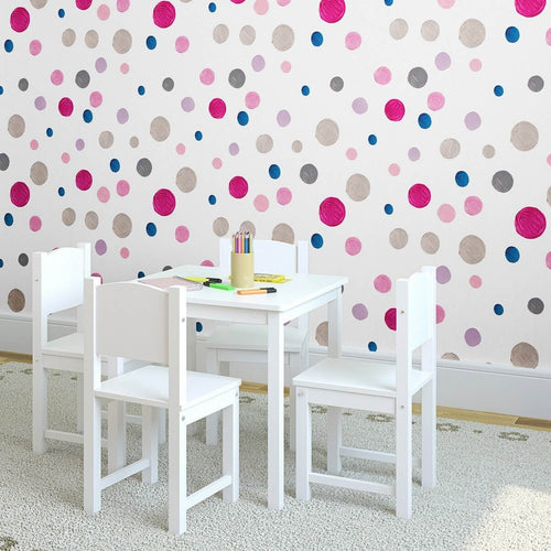 White and Violet Dots Baby Peel and Stick Removable Wallpaper