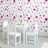 White and Violet Dots Baby Peel and Stick Removable Wallpaper