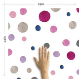 White and Violet Dots Baby Peel and Stick Removable Wallpaper