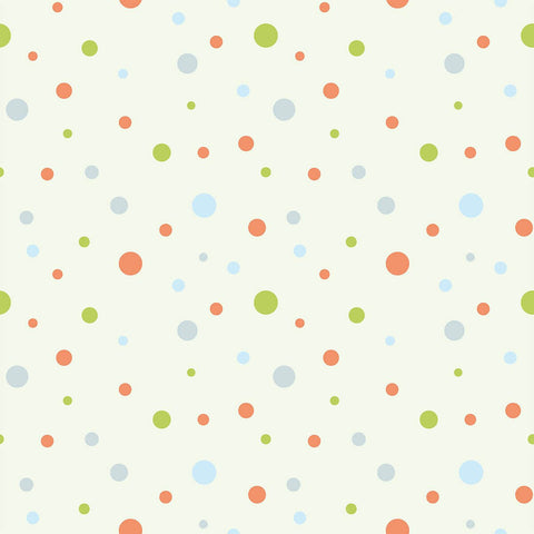 Brown and Green Dots Baby Removable Wallpaper 3322| Walls By Me
