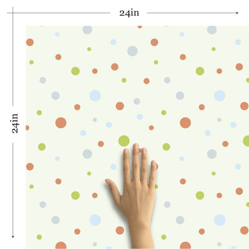 Brown and Green Dots Baby Removable Wallpaper 3322| Walls By Me