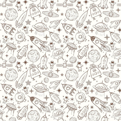 Tan Space Baby Peel and Stick Removable Wallpaper