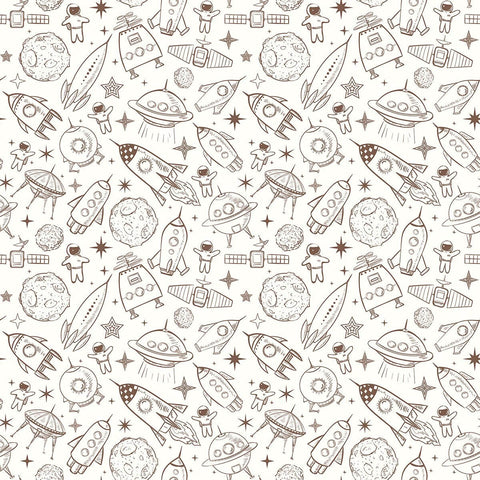 Tan Space Baby Peel and Stick Removable Wallpaper
