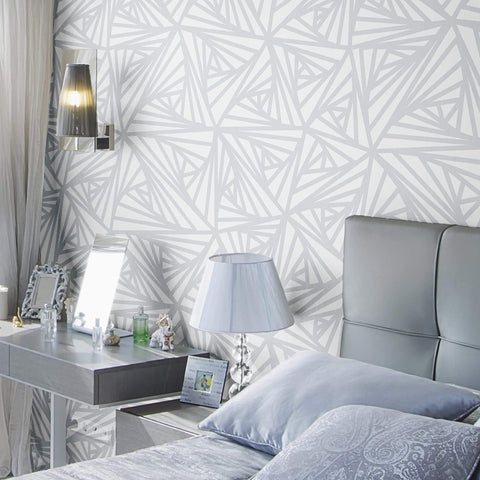 Grey Geometric Basic Peel and Stick Removable Wallpaper
