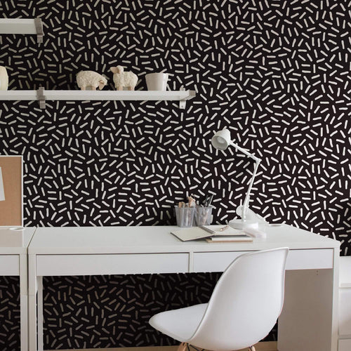 Black and White Lines Basic Removable Wallpaper 5744| Walls By Me