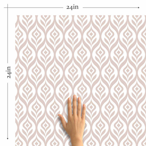 Beige Lattice Peel and Stick Removable Wallpaper