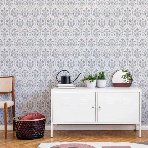 Purple Flowers Peel and Stick Removable Wallpaper