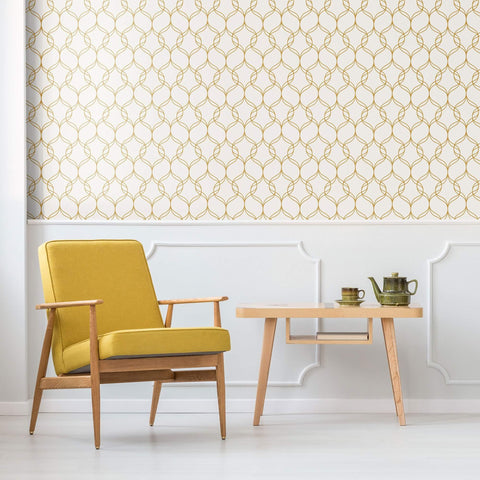 Golden Look Geometric Basic Peel and Stick Removable Wallpaper